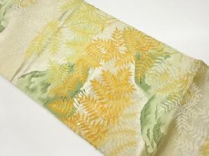 羊歯に山模様織出し袋帯